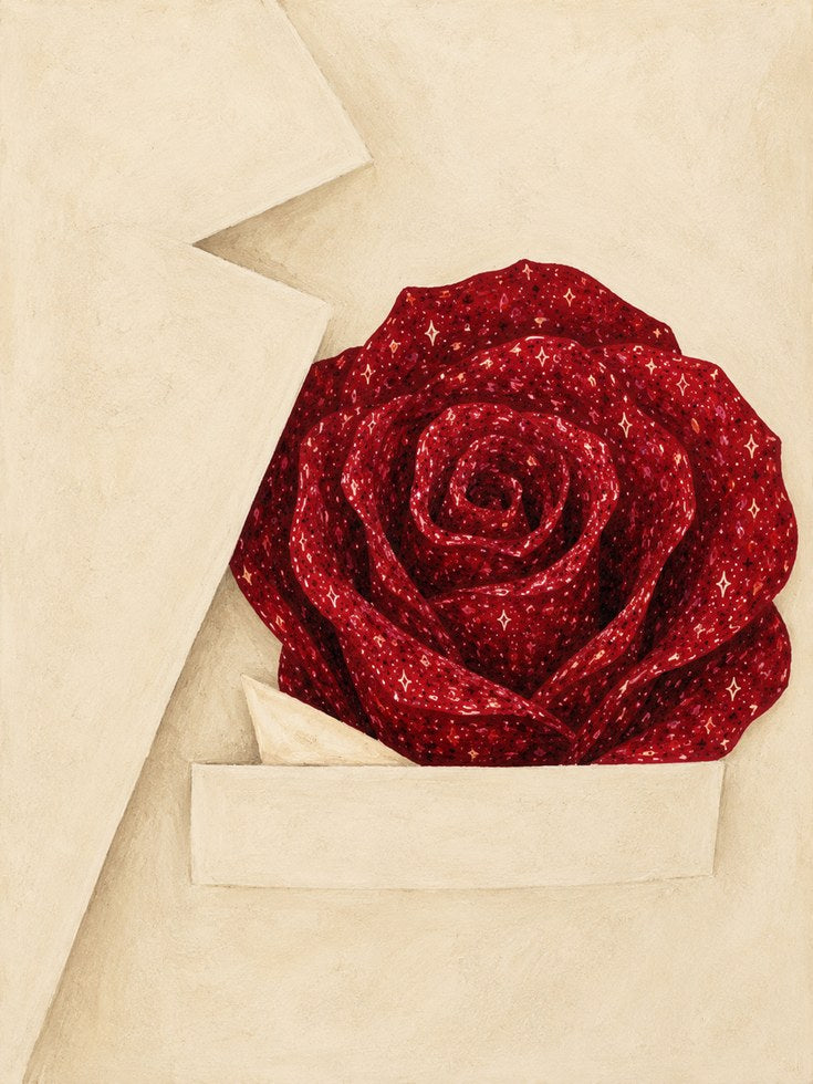Red Rose Wall Art – Botanical Print - artwork on paper