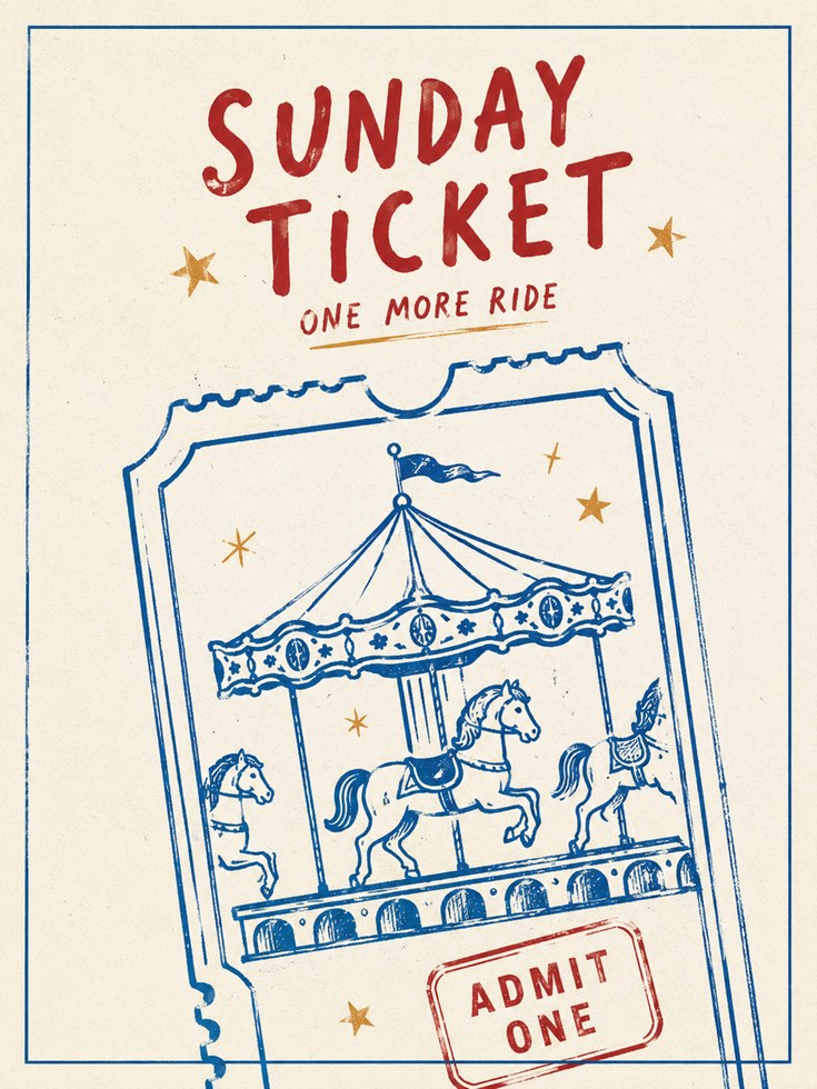 Vintage Carousel Poster – Retro Carnival Print - artwork on paper