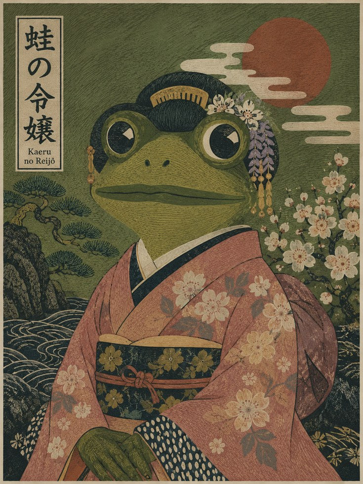 Japanese Frog Print – Ukiyo-e Wall Art - artwork on paper