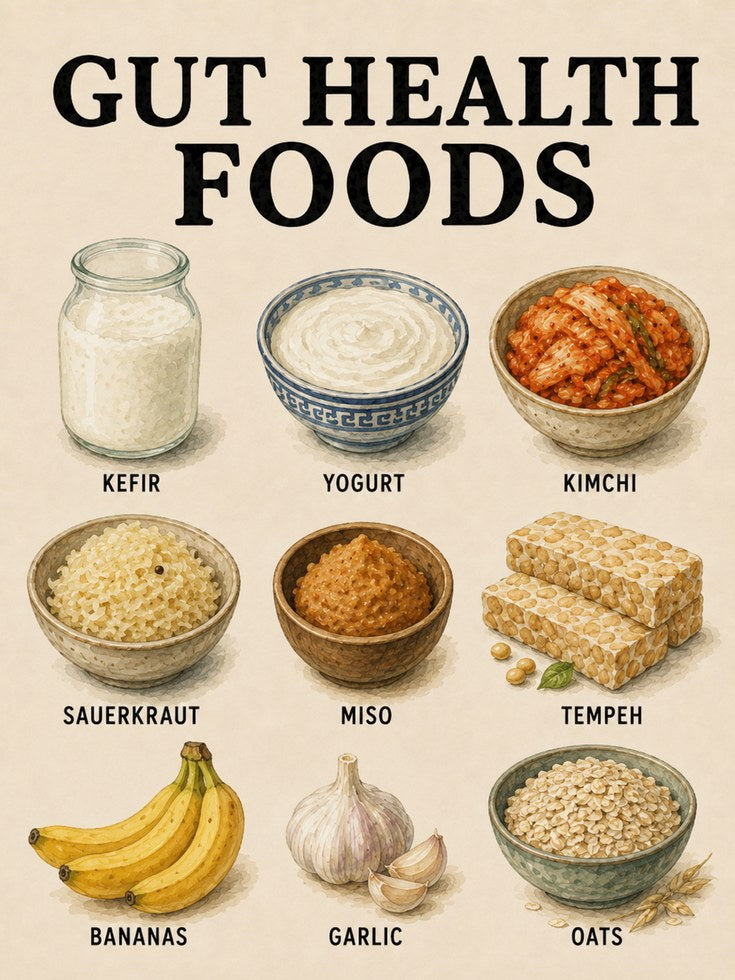 Gut Health Foods Poster - artwork on paper