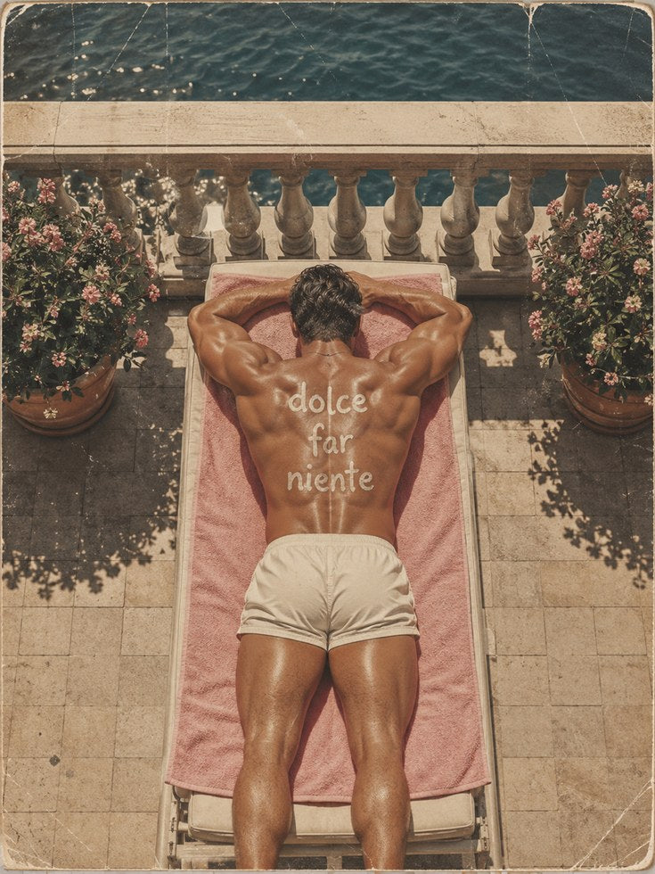 Vintage Poolside Poster – Retro Summer Wall Art - artwork on paper