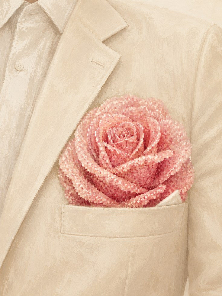 Pink Rose Wall Art – Romantic Floral Print - artwork on paper