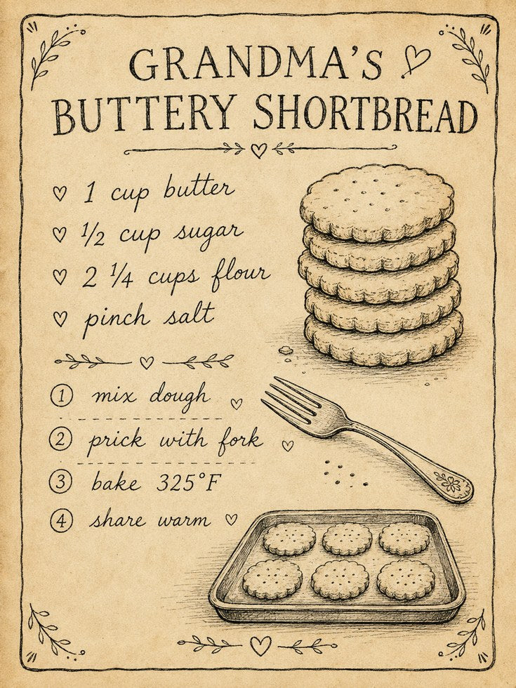 Grandma's Recipe Wall Art – Kitchen Print - artwork on paper