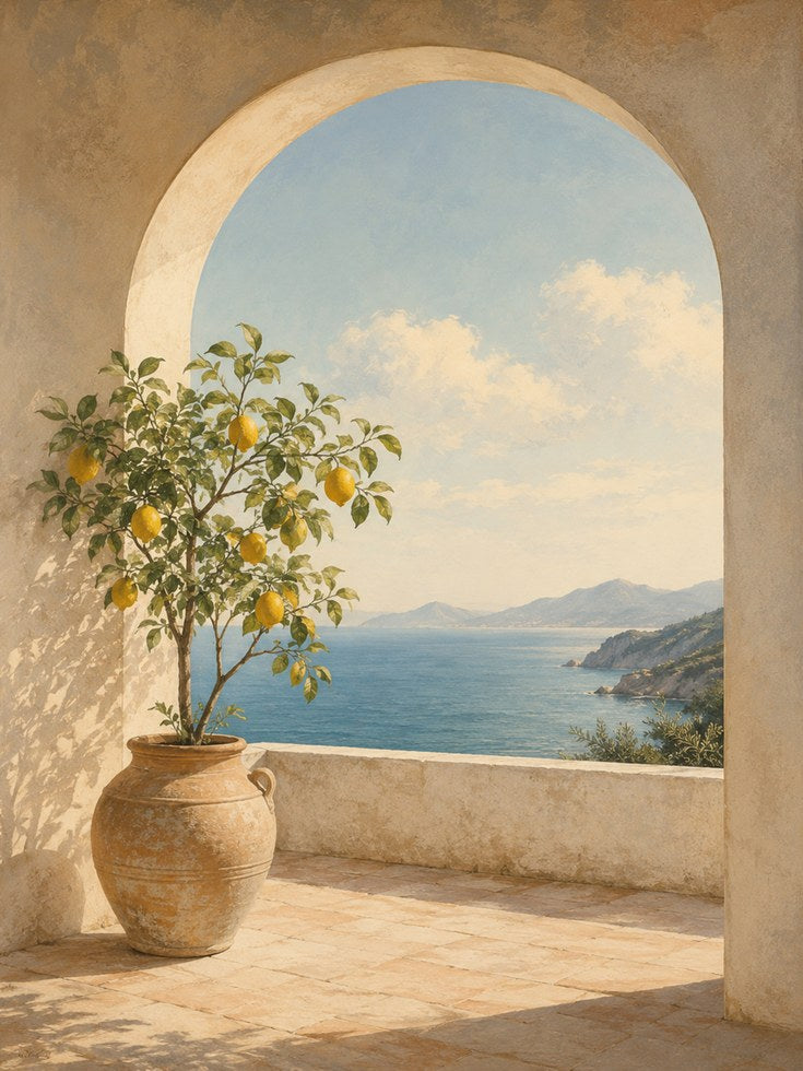 Mediterranean Coast Wall Art - artwork on paper