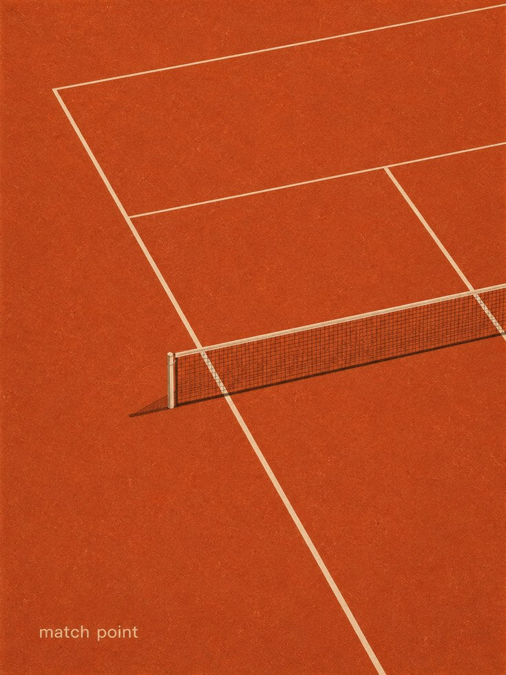 Tennis Court Wall Art – Minimalist Sports Print - artwork on paper
