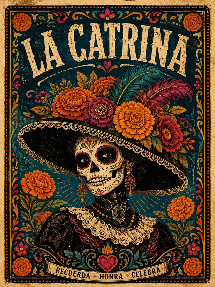 Día de los Muertos Print - artwork on paper