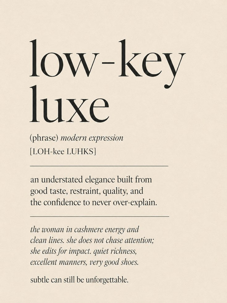 Low-Key Luxe Definition Print: Minimalist Typography Wall Art - artwork on paper