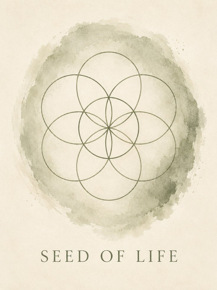 Sacred Geometry Print: Seed of Life Design - artwork on paper