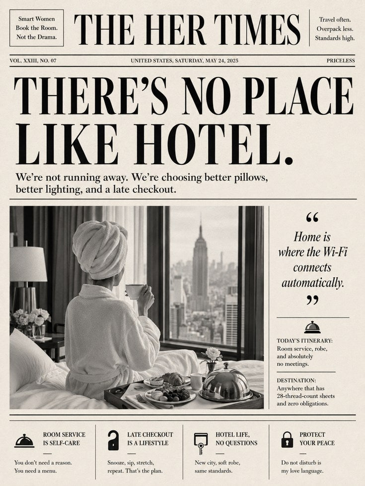 The Her Times Newspaper Print: Vintage Typography Wall Art - artwork on paper