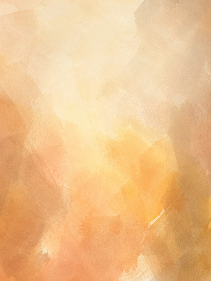 Abstract Peach Sunset Wall Art: Soft Watercolor Brushstrokes - artwork on paper