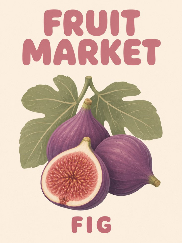 Fruit Market Poster – Fig Kitchen Wall Art - artwork on paper