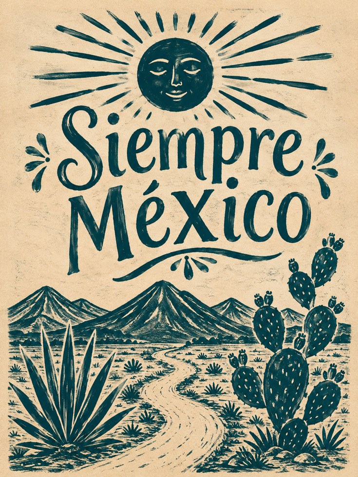 Mexico Travel Poster - artwork on paper