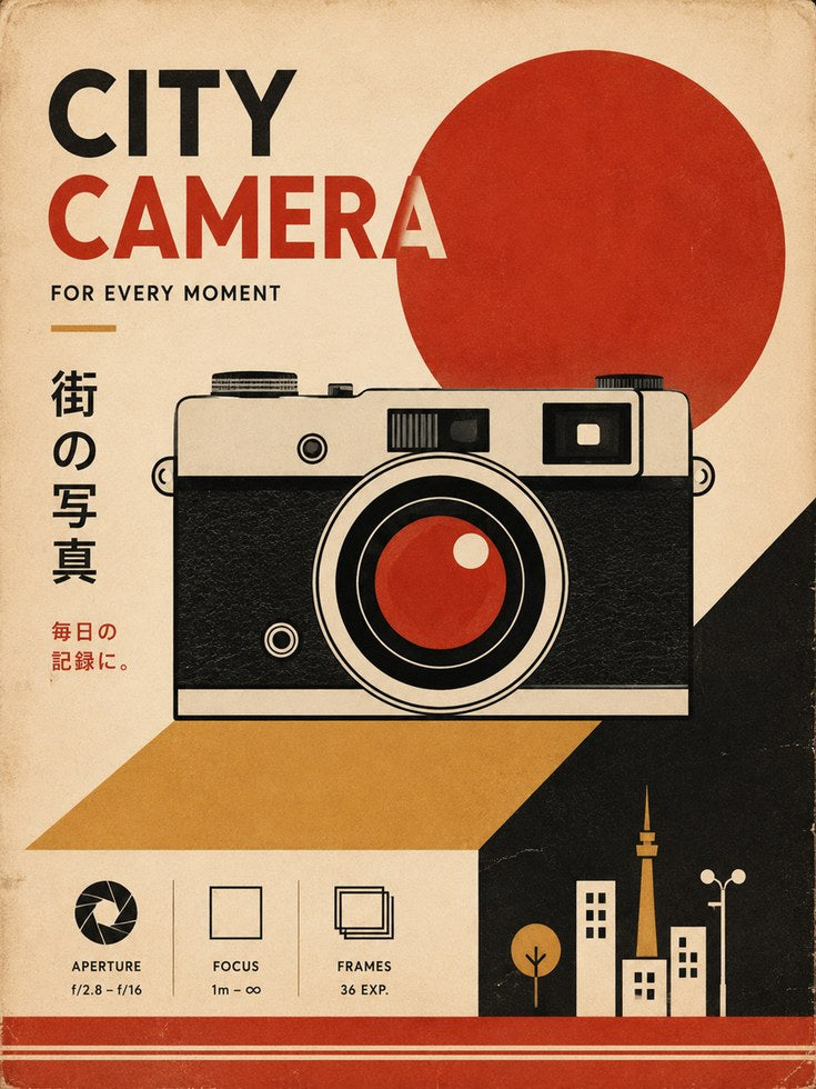 Vintage Camera Poster – Retro Photography Print - artwork on paper