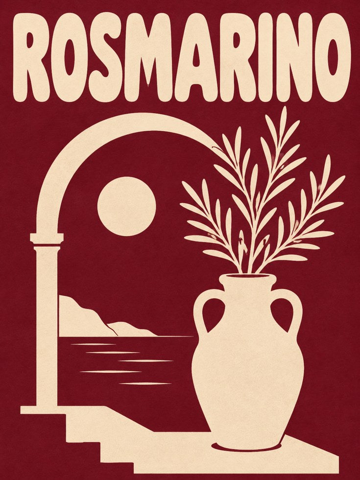 Rosmarino Travel Poster – Italian Riviera - artwork on paper