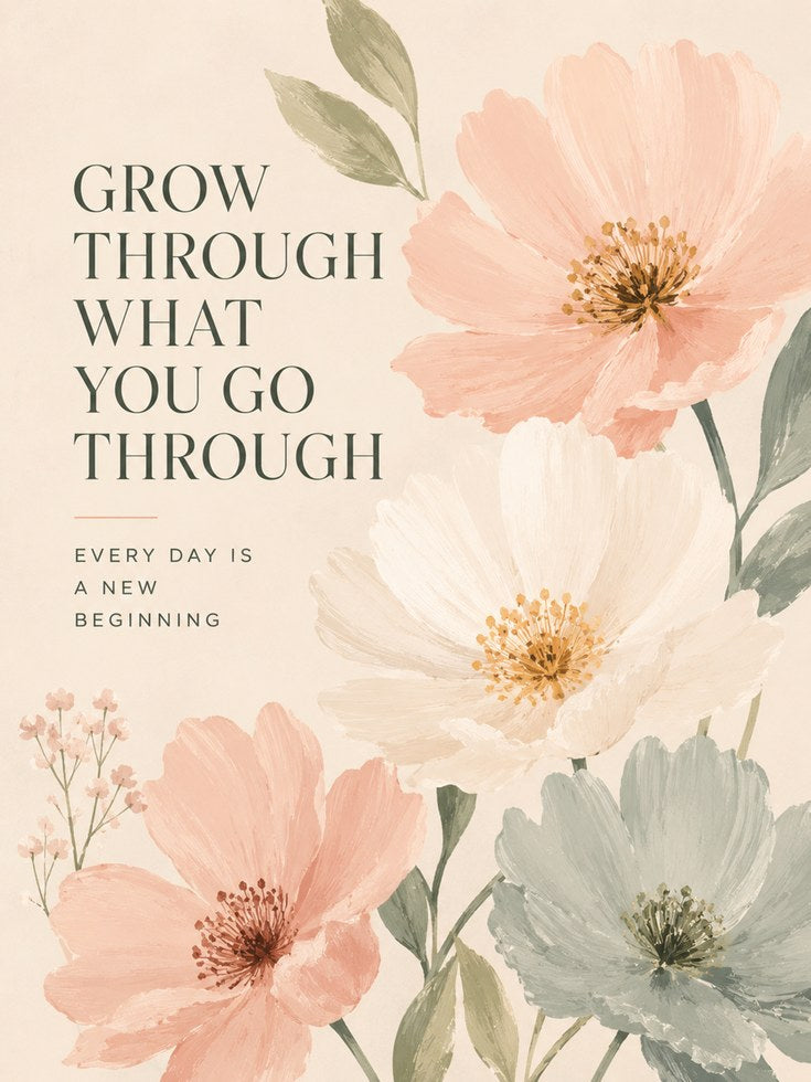 Motivational Floral Wall Art - artwork on paper