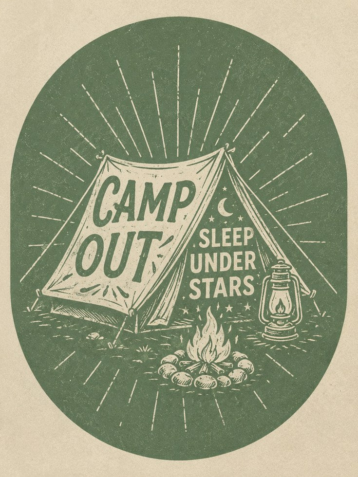 Retro Camping Print - artwork on paper