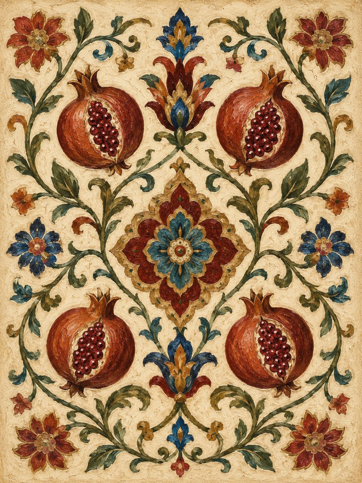 Pomegranate Wall Art – Vintage Botanical Print - artwork on paper