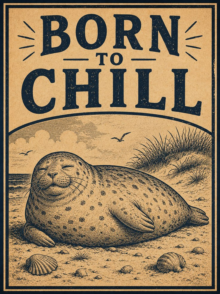 Coastal Seal Art Print - artwork on paper