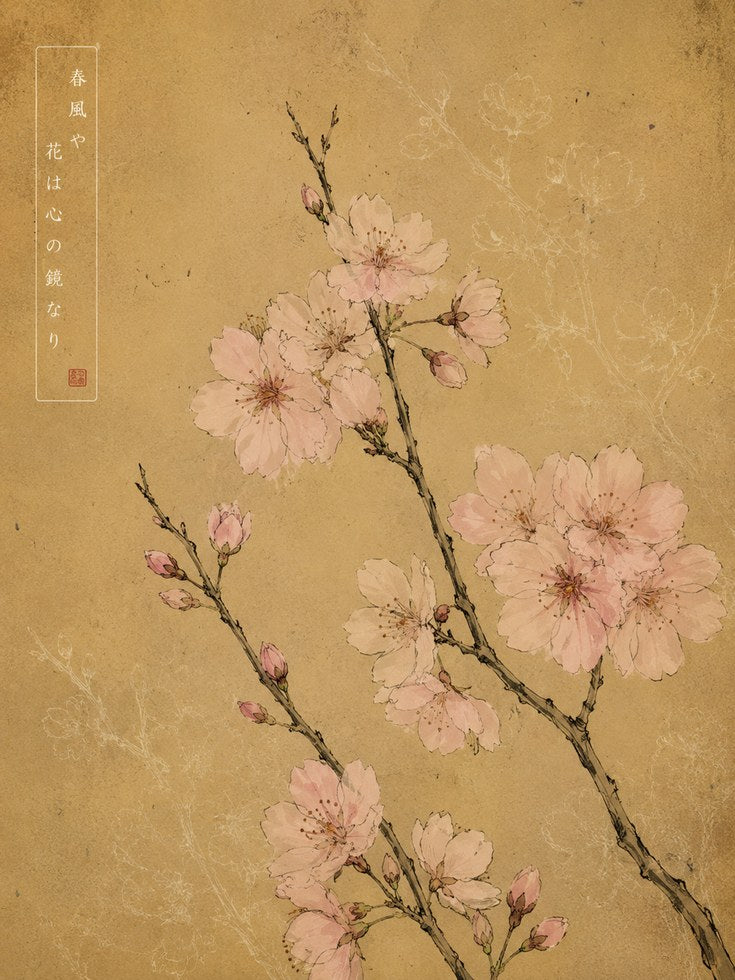 Cherry Blossom Art Print — Japanese Sakura Painting - artwork on paper