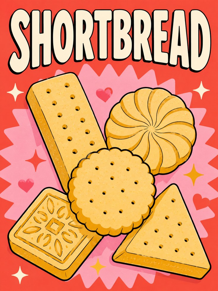 Shortbread Poster – Retro Kitchen Wall Art - artwork on paper