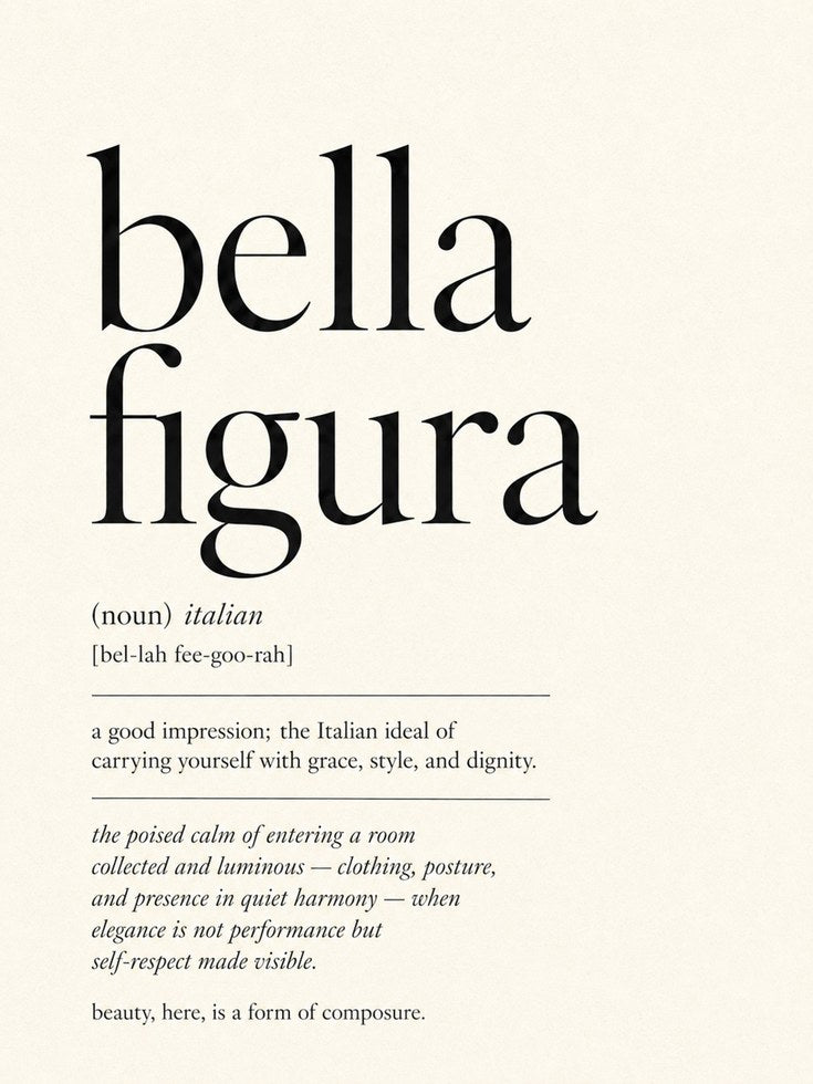 Bella Figura Typography Print – Italian Quote - artwork on paper