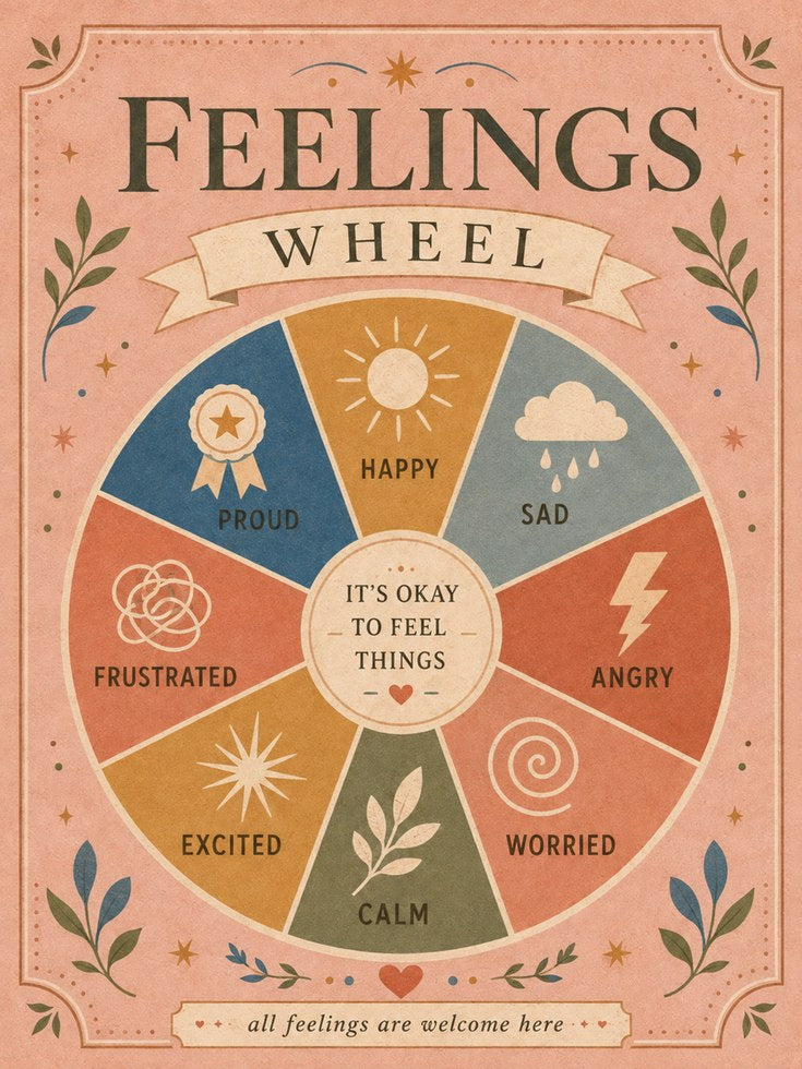 Feelings Wheel Poster - artwork on paper