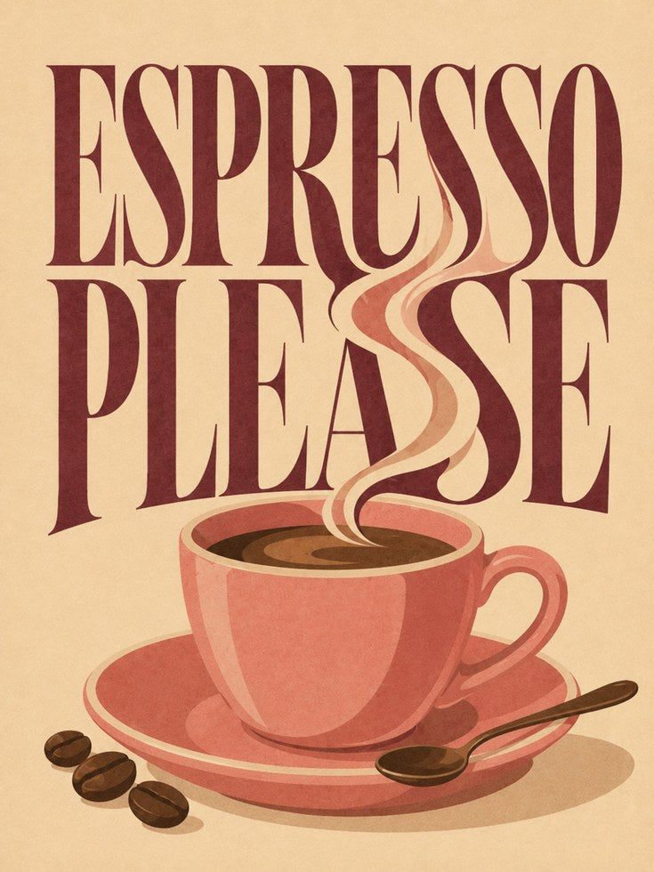 Vintage Espresso Coffee Print - artwork on paper