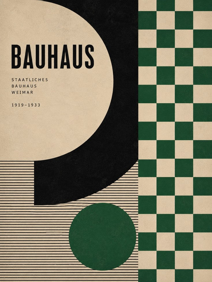 Mid-Century Modern Wall Art: Bauhaus Geometric Shapes - artwork on paper