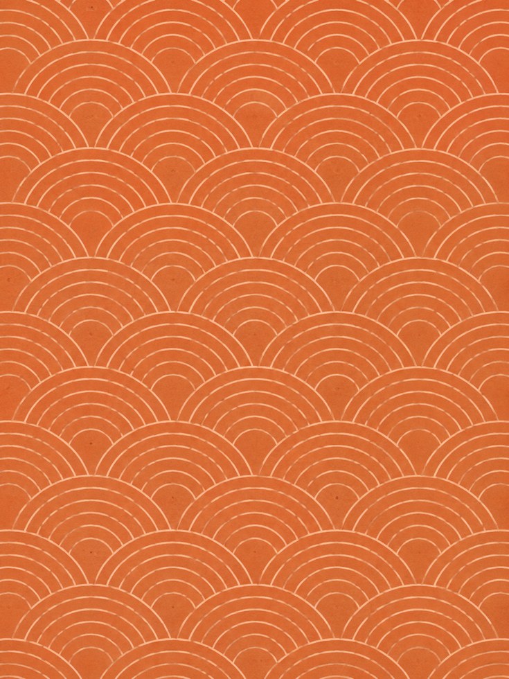 Seigaiha Wave Pattern Print: Japanese Terracotta Wall Art (Unframed) - artwork on paper