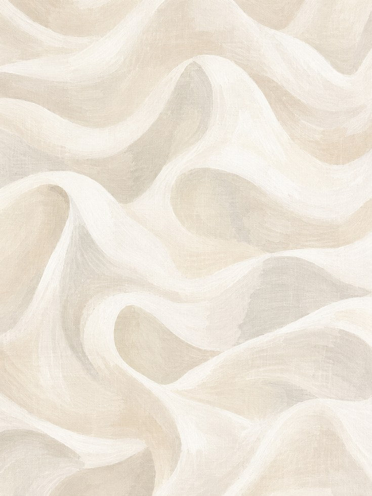 Neutral Abstract Wall Art – Wavy Modern Print - artwork on paper