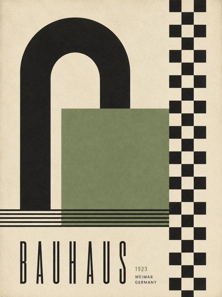 Bauhaus Geometric Poster: Modernist Architecture Art Print - artwork on paper