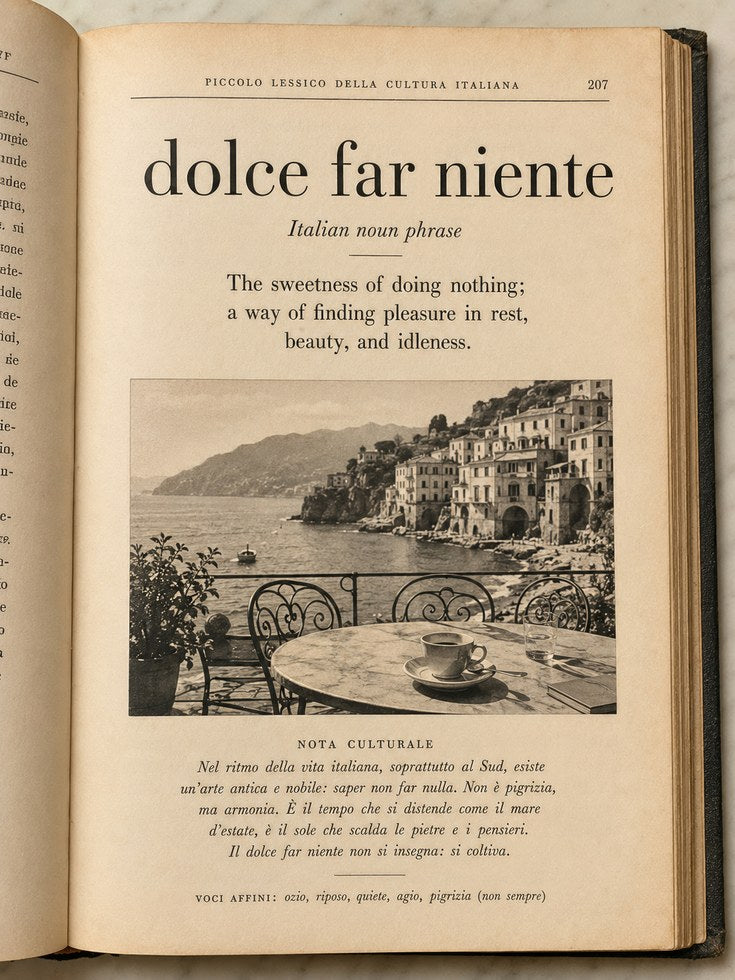 Italian Phrase Wall Art – Vintage Book Print - artwork on paper
