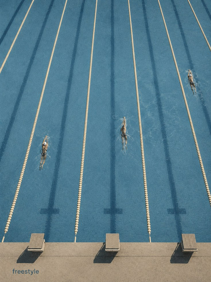 Swimming Pool Wall Art – Aerial Sports Print - artwork on paper