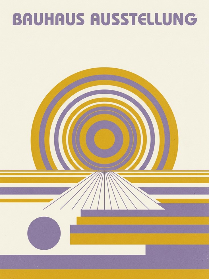 Bauhaus Art Poster: Mid-Century Geometric Design - artwork on paper