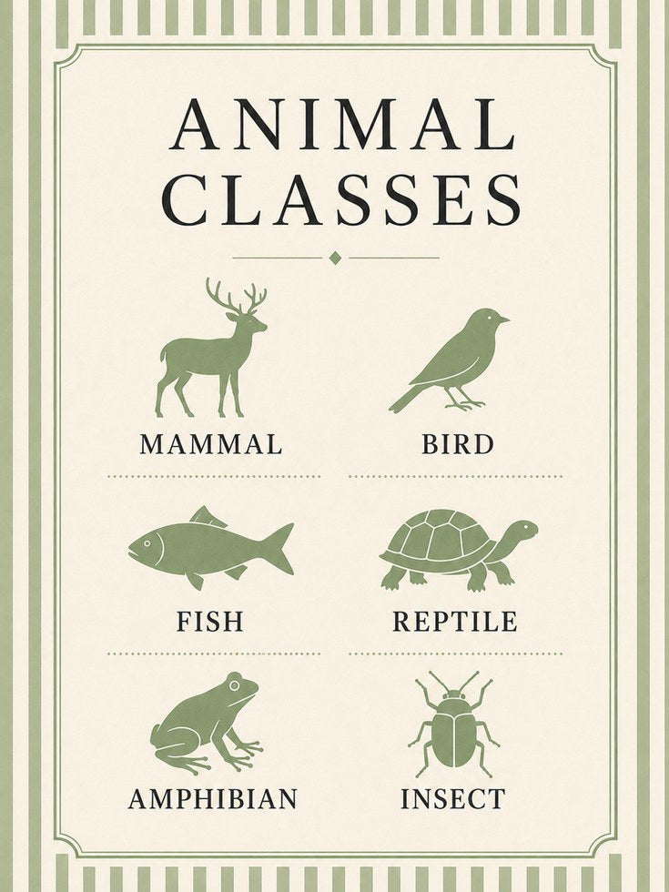Animal Classification Poster - artwork on paper