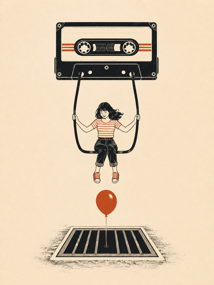 80s Retro Cassette Tape Print - artwork on paper