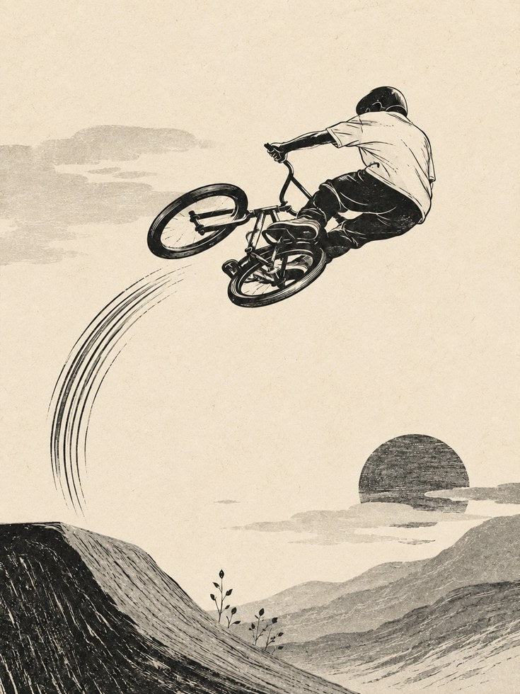 BMX Wall Art – Mountain Bike Print - artwork on paper