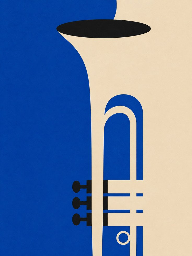 Jazz Trumpet Wall Art – Music Print - artwork on paper
