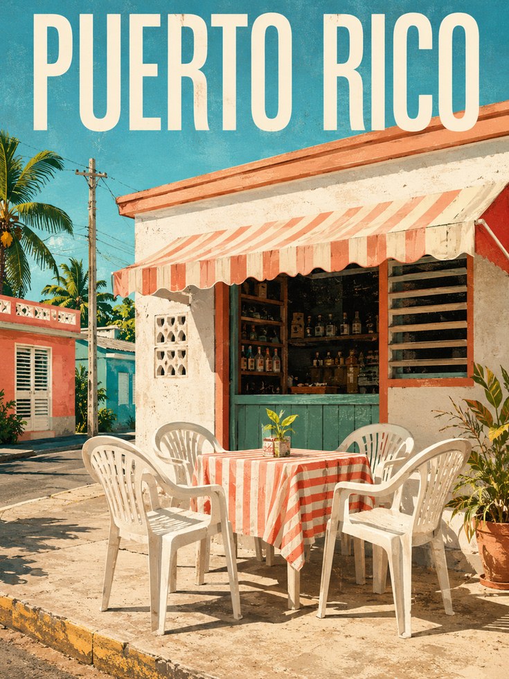 Puerto Rico Travel Poster - artwork on paper