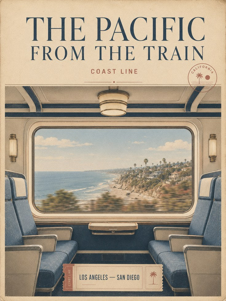 Vintage Train Poster - artwork on paper