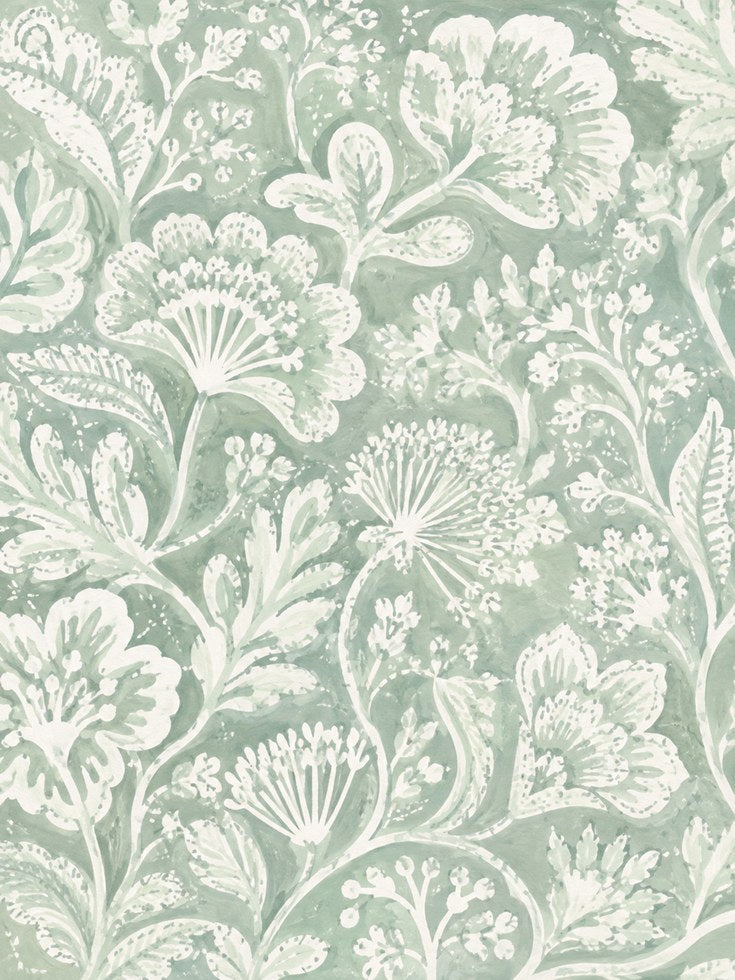 Sage Green Floral Print - artwork on paper