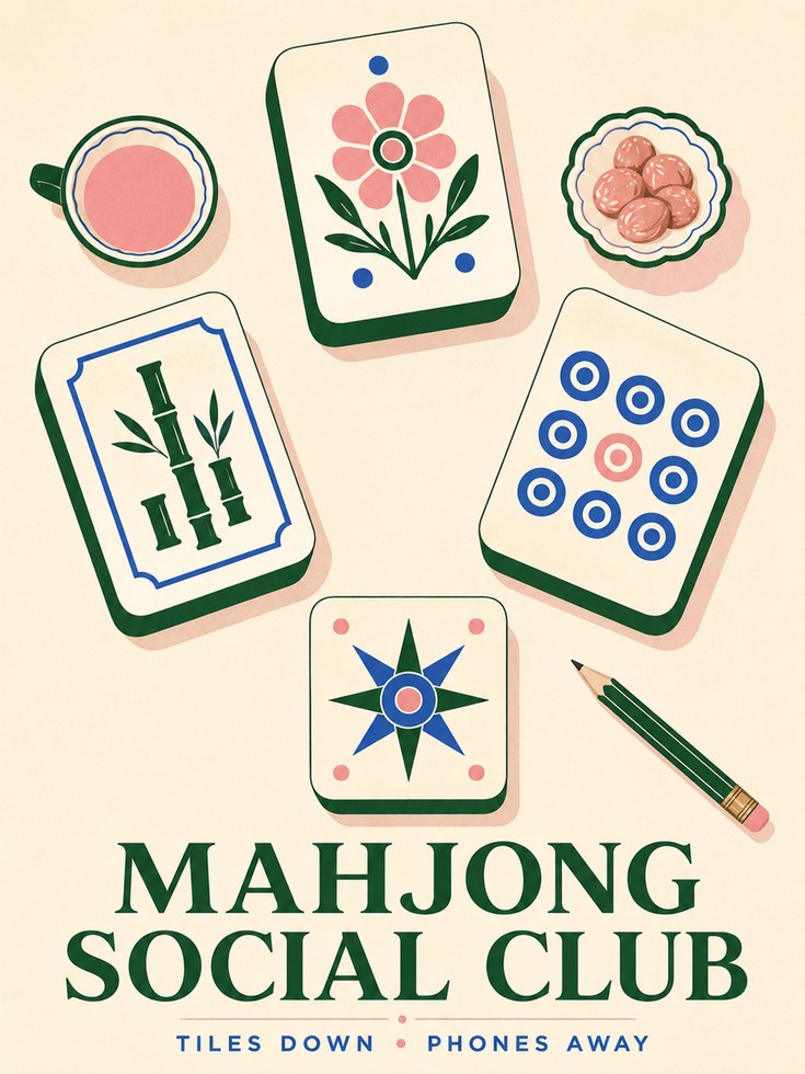 Mahjong Wall Art – Game Room Decor - artwork on paper