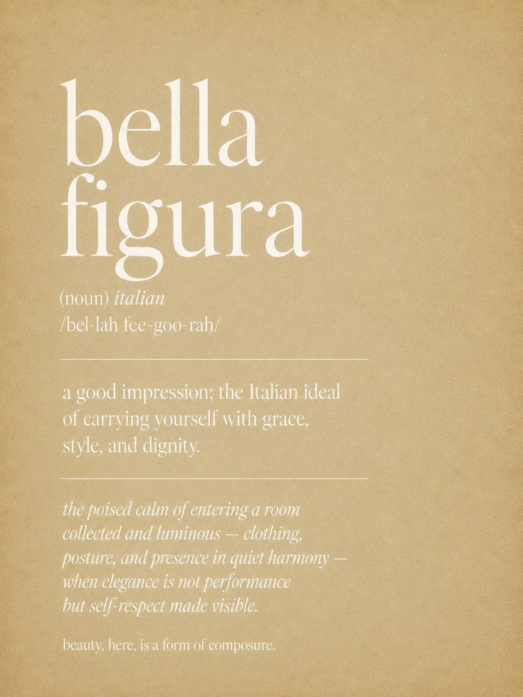 Bella Figura Italian Quote Print - artwork on paper