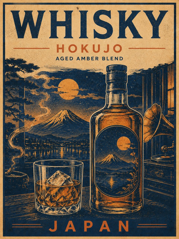 Japanese Whisky Poster - artwork on paper