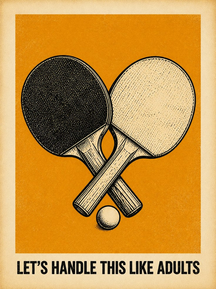 Ping Pong Wall Art – Table Tennis Print - artwork on paper