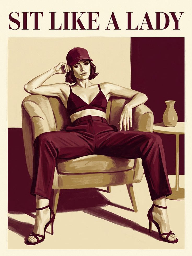 Sit Like a Lady Poster: Feminist Art - artwork on paper