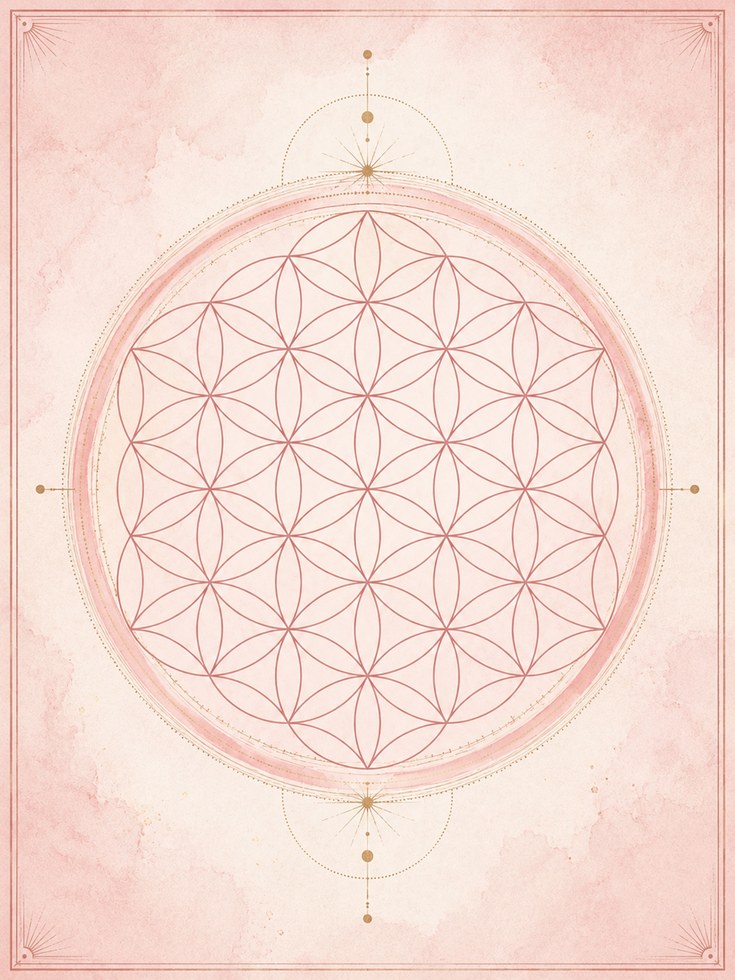 Sacred Geometry Mandala: Flower of Life Art Print - artwork on paper