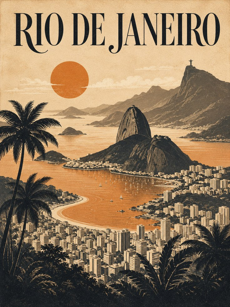 Rio de Janeiro Poster – Vintage Travel Print - artwork on paper