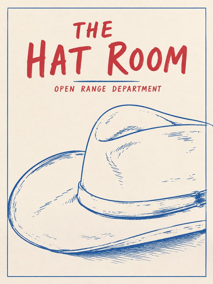 Retro Hat Poster – Vintage Western Wall Art - artwork on paper