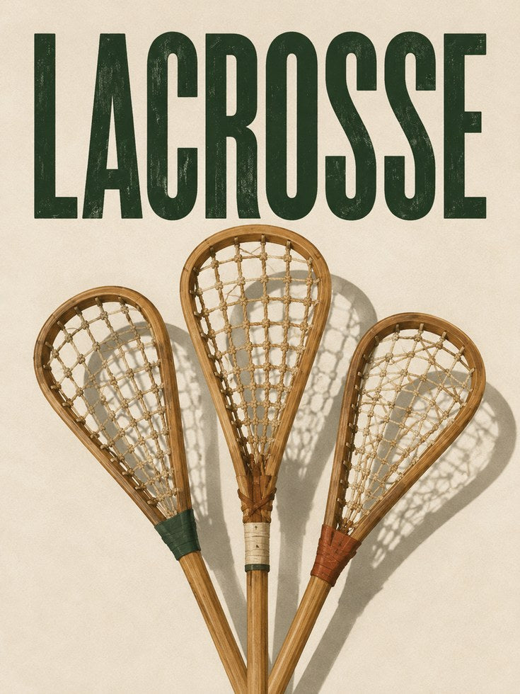 Lacrosse Wall Art – Vintage Sports Poster - artwork on paper